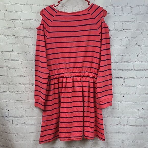 NWT Tommy Hilfiger Girls XL (16) Paradise Pink Striped Cold Shoulder Terry Dress - Picture 7 of 8